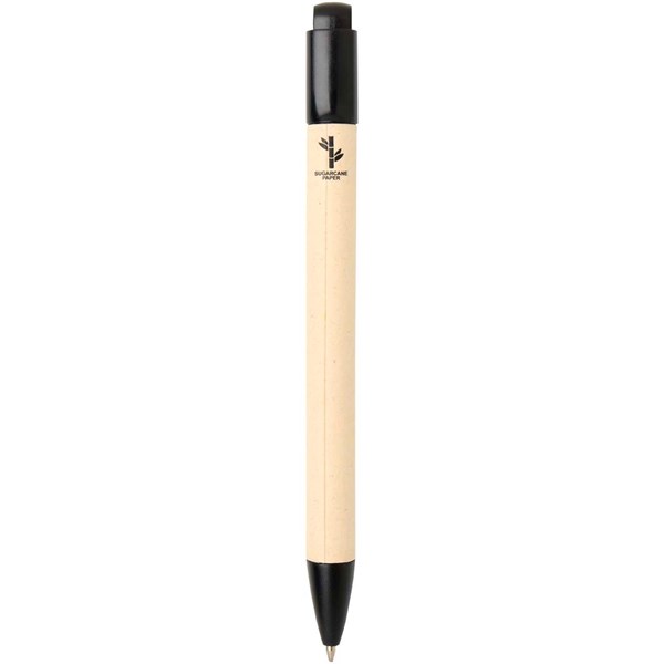 Obrázky: Kulič. pero z třtinového papíru a ABS, černé, Obrázek 2