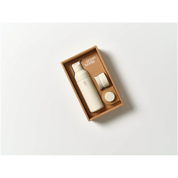 Obrázky: Láhev 500 ml - 3 různé víčka na výměnu, béžová, Obrázek 6