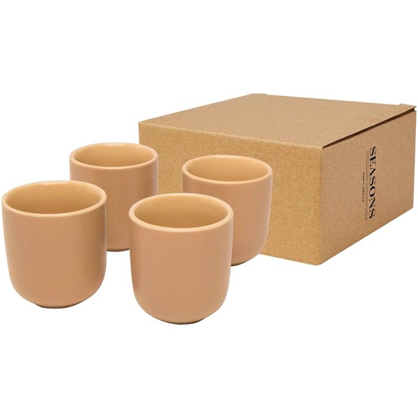 Obrázky: 4dílná sada šálků na espresso 90 ml, béžová