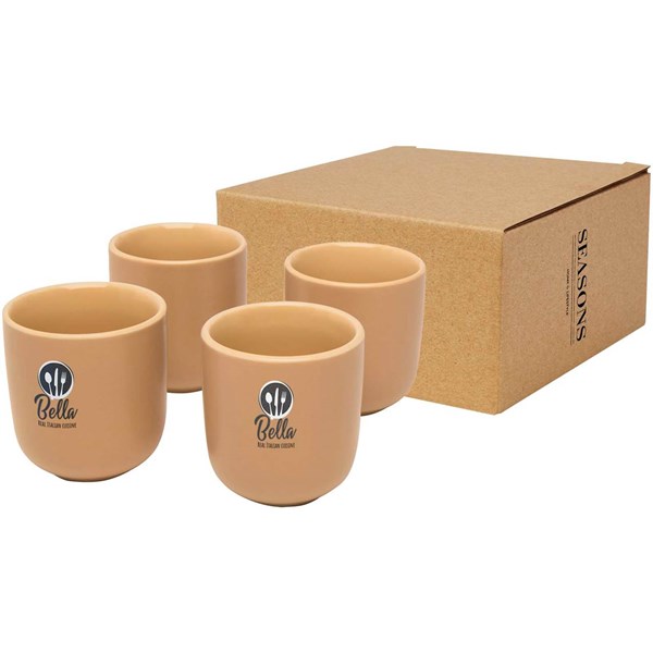 Obrázky: 4dílná sada šálků na espresso 90 ml, béžová, Obrázek 7
