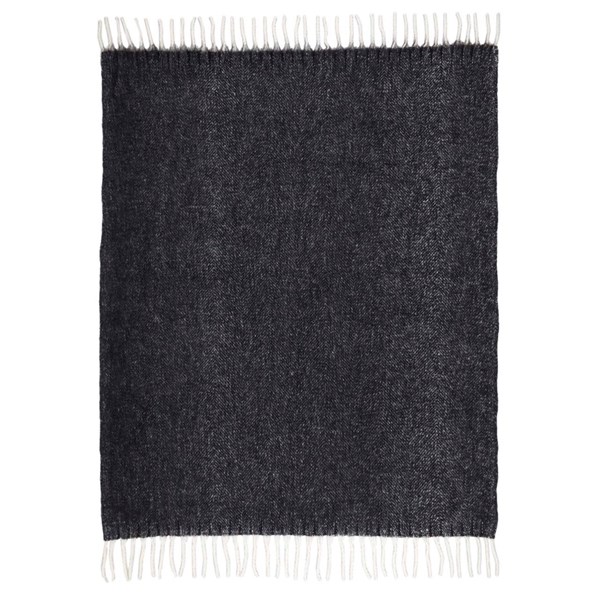 Obrázky: Černá deka s třásněmi z recykl. materiálu GRS, Obrázek 4