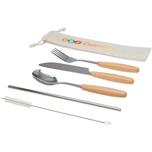 Obrázky: Pětidílná sada příborů z nerezové oceli a dřeva, Obrázek 2