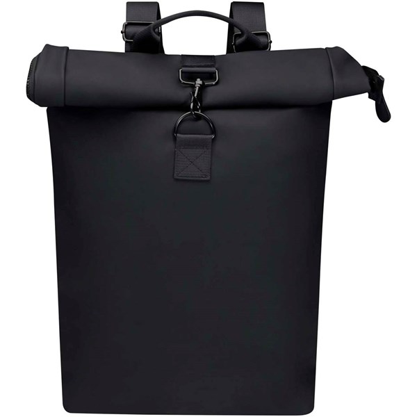 Obrázky: Černý recyklovaný rolovací batoh 12L na notebook, Obrázek 7