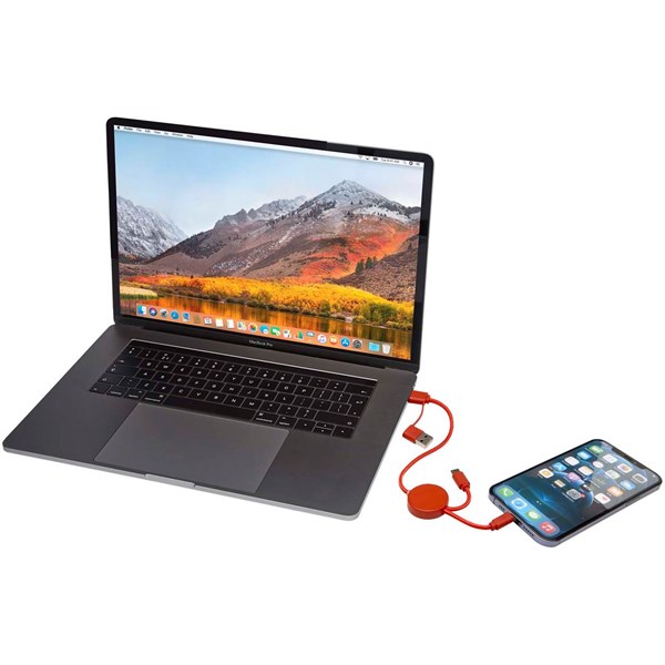 Obrázky: Červený rychlonabíjecí 27W kabel 5v1, 30 cm, plast, Obrázek 5