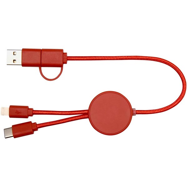 Obrázky: Červený rychlonabíjecí 27W kabel 5v1, 30 cm, plast, Obrázek 6