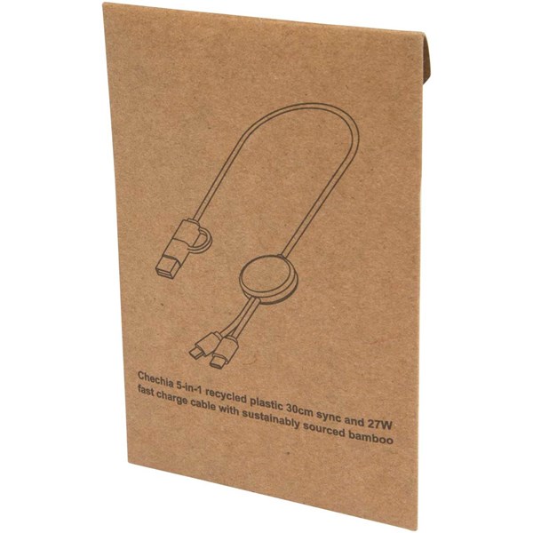 Obrázky: Červený rychlonabíjecí 27W kabel 5v1, 30 cm, plast, Obrázek 7