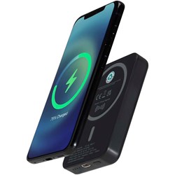 Obrázky: Bezdrátová magnetická powerbanka 5000 mAh, černá