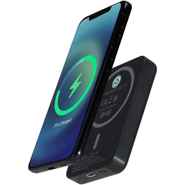 Obrázky: Bezdrátová magnetická powerbanka 5000 mAh, černá