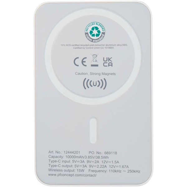 Obrázky: Bezdrátová magnetická powerbanka 10 000 mAh, bílá, Obrázek 2