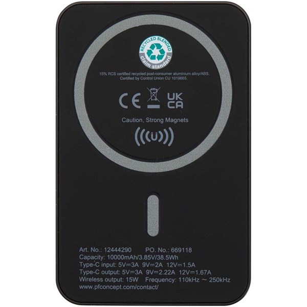 Obrázky: Bezdrátová magnetická powerbanka 10 000 mAh, černá, Obrázek 2