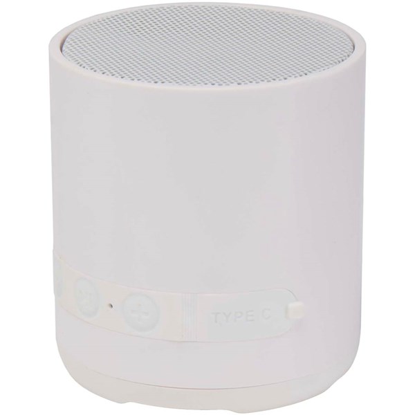 Obrázky: Bílý 3W bezdrátový reproduktor z recykl. plastu, Obrázek 4