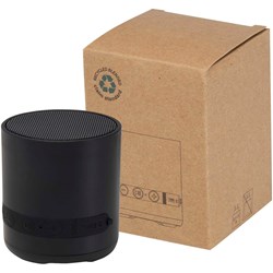 Obrázky: Černý 3W bezdrátový reproduktor z recykl. plastu