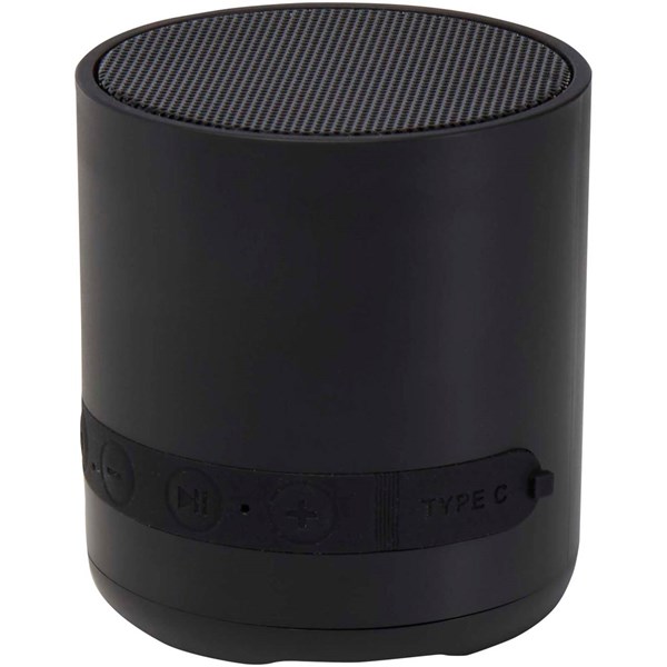 Obrázky: Černý 3W bezdrátový reproduktor z recykl. plastu, Obrázek 4