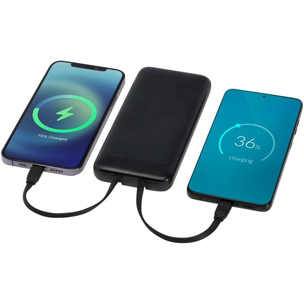 Obrázky: Černá powerbanka 10 000 mAh s vestavěnými kabely, Obrázek 6