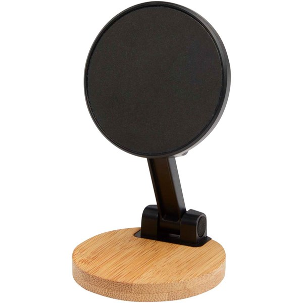 Obrázky: Černý stojánek na telefon z plastu a bambusu, Obrázek 2