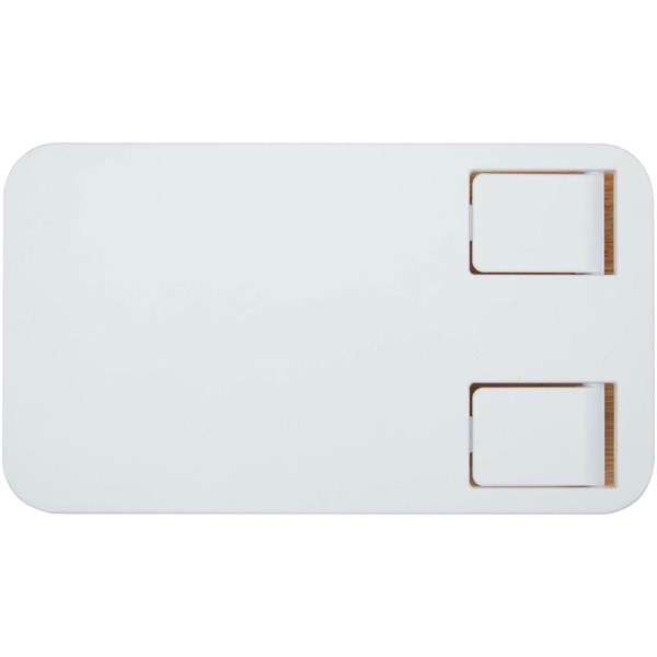 Obrázky: Bílý skládací stojan na telefon z plastu a bambusu, Obrázek 3