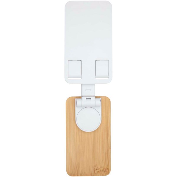 Obrázky: Bílý skládací stojan na telefon z plastu a bambusu, Obrázek 4
