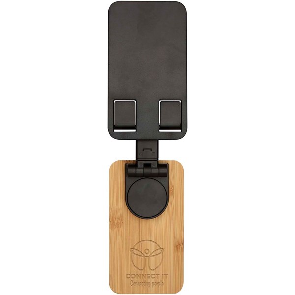 Obrázky: Černý skládací stojan na telefon z plastu a bambusu, Obrázek 5