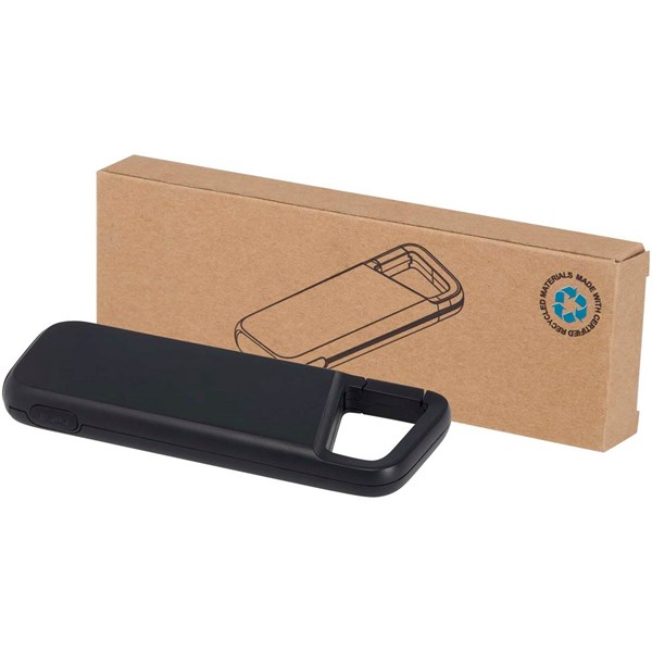 Obrázky: Černá voděodolná powerbanka s karabinou 5000 mAh