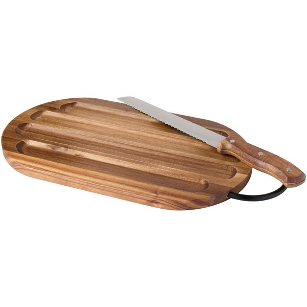 Obrázky: Krájecí prkénko z akácie s rukojetí a nožem, Obrázek 3