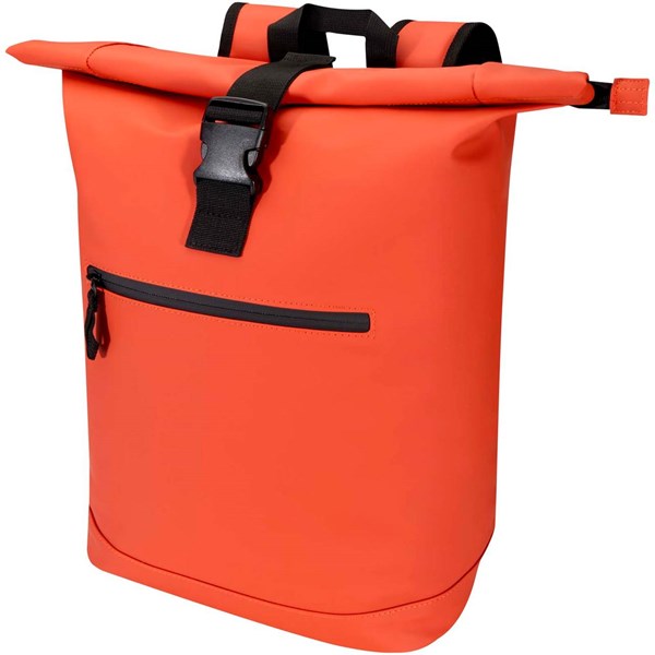 Obrázky: Cihlový rolovací GRS batoh 15", 18L z PU kůže