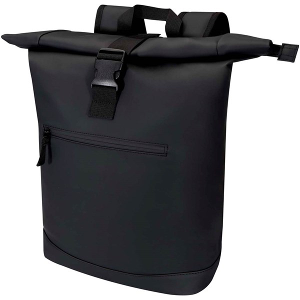 Obrázky: Černý rolovací GRS batoh 15", 18L z PU kůže