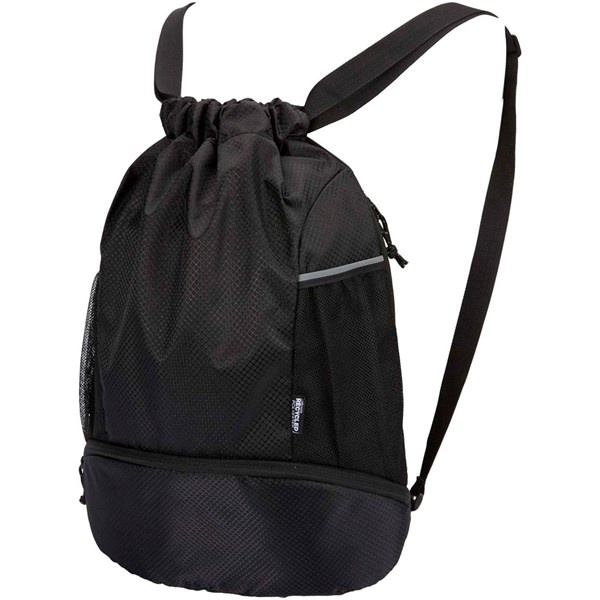 Obrázky: Sportovní GRS batoh se šňůrkou a kapsou, černá, Obrázek 5