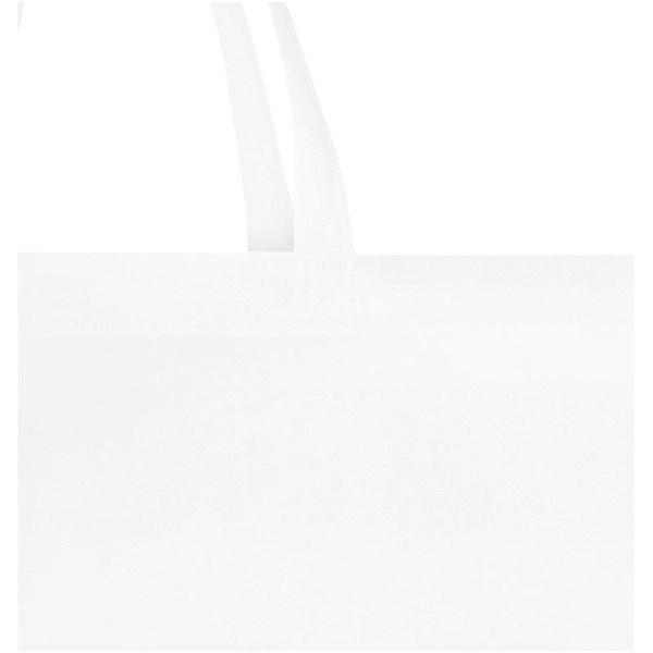 Obrázky: Bílá netkaná nákup.taška se slož.dnem z GRS, 12L, Obrázek 3