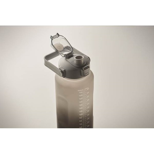 Obrázky: Motivační láhev na vodu z RPET, 2000 ml, černá, Obrázek 3