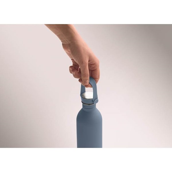 Obrázky: Jednostěnná láhev 500ml s pogum.povrch.,petrolejová, Obrázek 3