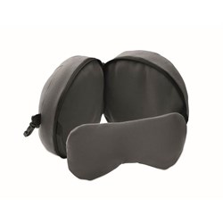 Obrázky: Cestovní sada polštáře a masky, tmavě šedá