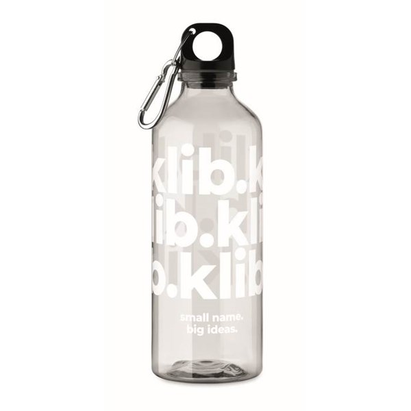 Obrázky: Láhev z RPET 500 ml s karabinou, transparentní, Obrázek 5