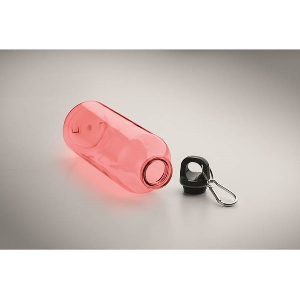 Obrázky: Láhev z RPET 500 ml s karabinou, červená, Obrázek 4