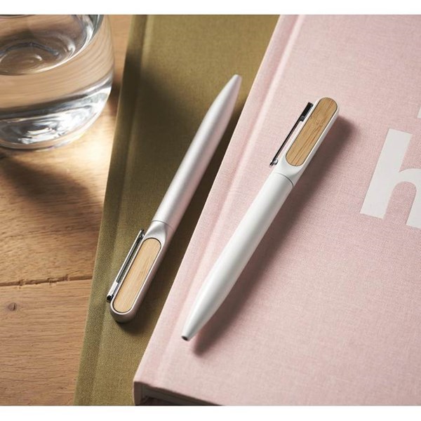 Obrázky: Komb. kul. pero recykl. hliník, rec. ABS, bílá, Obrázek 6