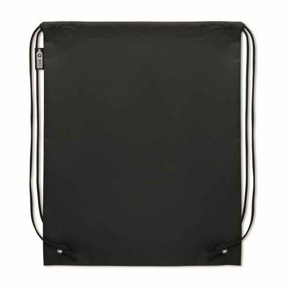 Obrázky: Stahovací batoh z RPET netkané, černá, Obrázek 3