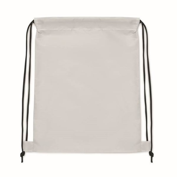 Obrázky: Dětský stahovací batoh z RPET, bílá, Obrázek 2