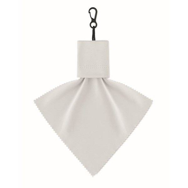 Obrázky: Bílý čisticí hadřík z RPET s pouzdrem, Obrázek 3