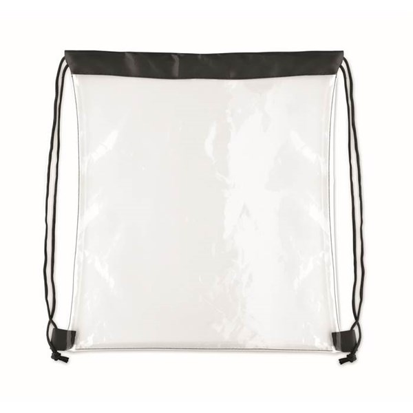 Obrázky: Průhledný stahovací batoh, detaily černé, Obrázek 2