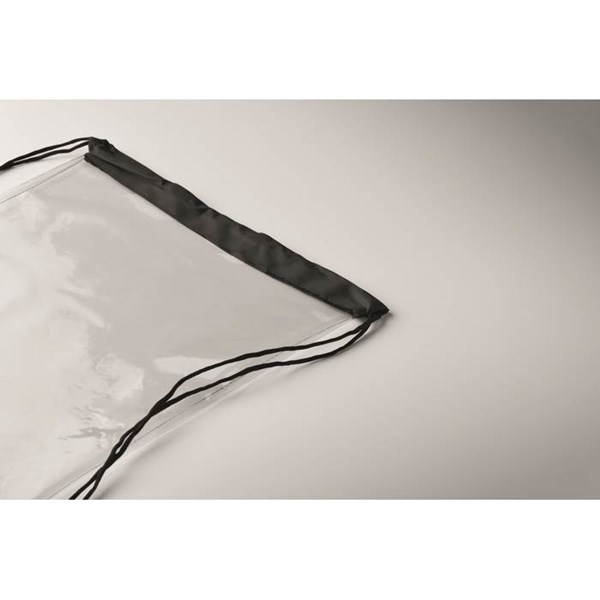 Obrázky: Průhledný stahovací batoh, detaily černé, Obrázek 3