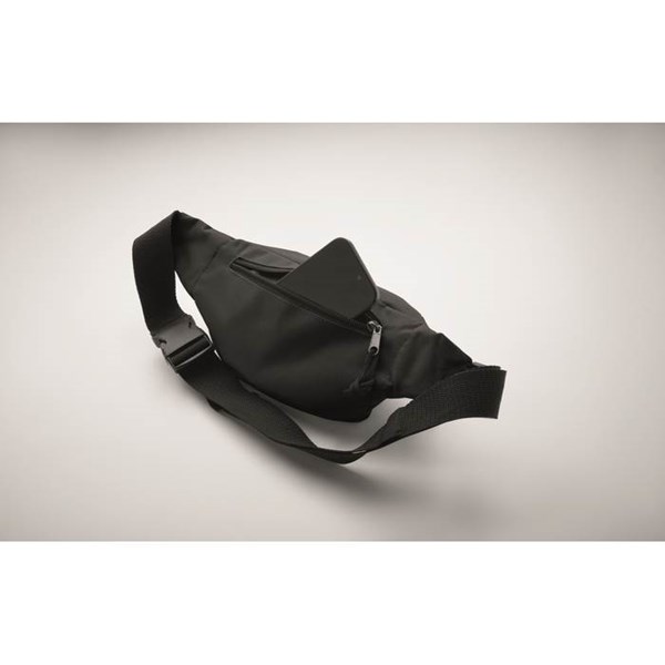 Obrázky: Ledvinka z 600D RPET, černá, Obrázek 5