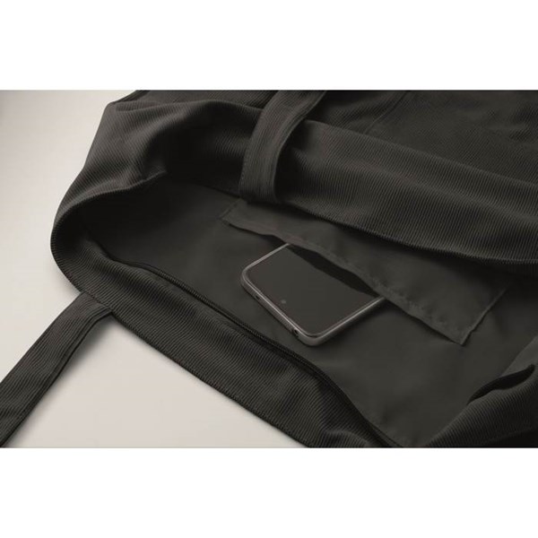 Obrázky: Velká manšestrová nákupní taška na zip, černá, Obrázek 3