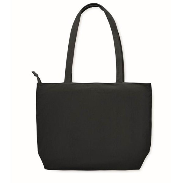 Obrázky: Velká manšestrová nákupní taška na zip, černá, Obrázek 4