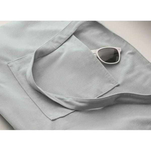 Obrázky: Velká manšestrová nákupní taška na zip, sv. modrá, Obrázek 2