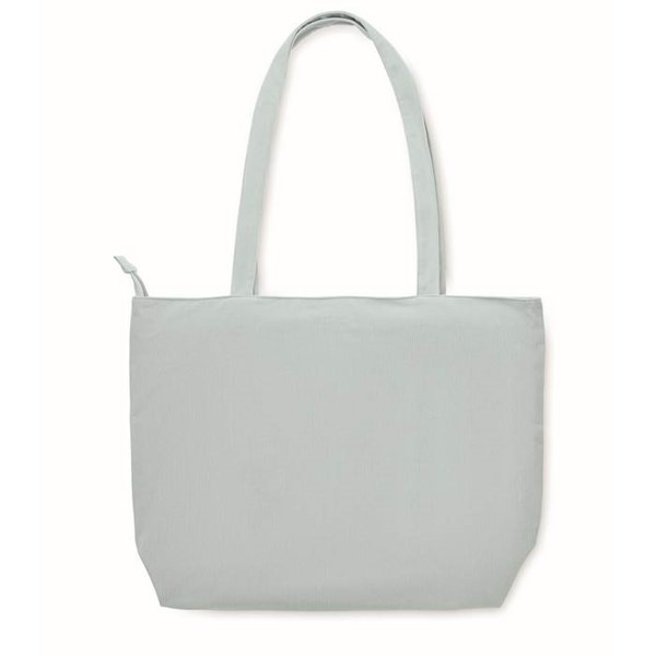 Obrázky: Velká manšestrová nákupní taška na zip, sv. modrá, Obrázek 4