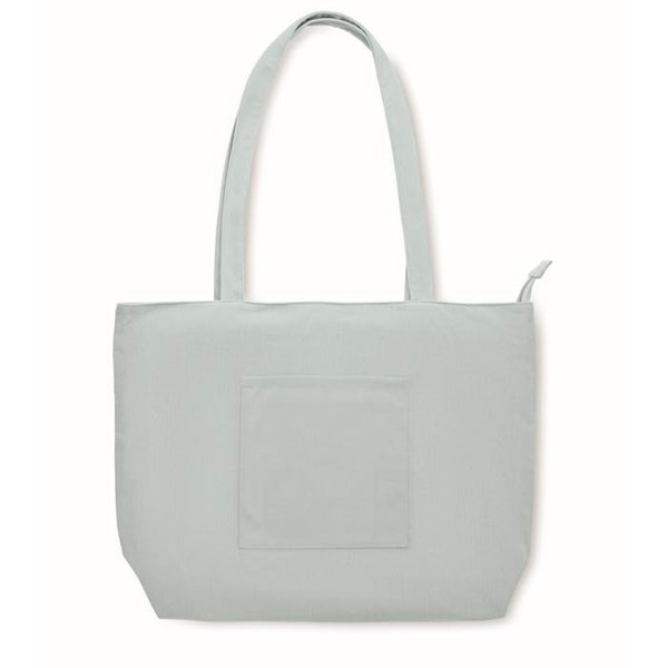 Obrázky: Velká manšestrová nákupní taška na zip, sv. modrá, Obrázek 5