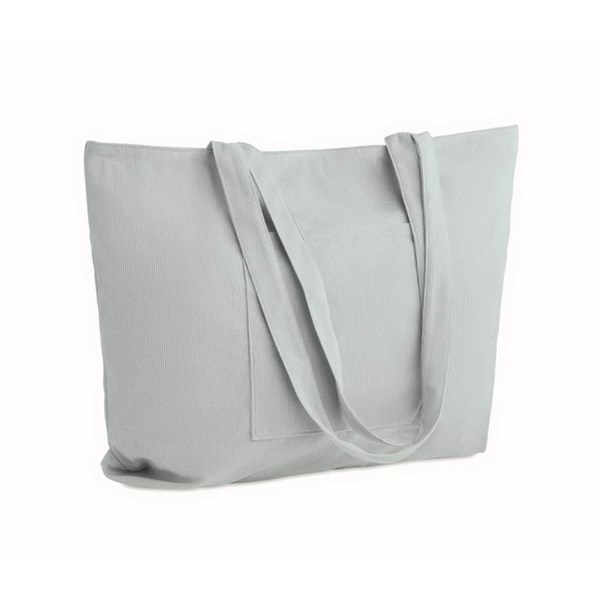 Obrázky: Velká manšestrová nákupní taška na zip, sv. modrá, Obrázek 6