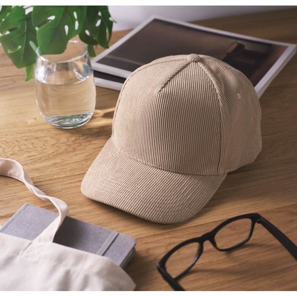 Obrázky: Manšestrová 5panel. kšiltovka, béžová, Obrázek 7