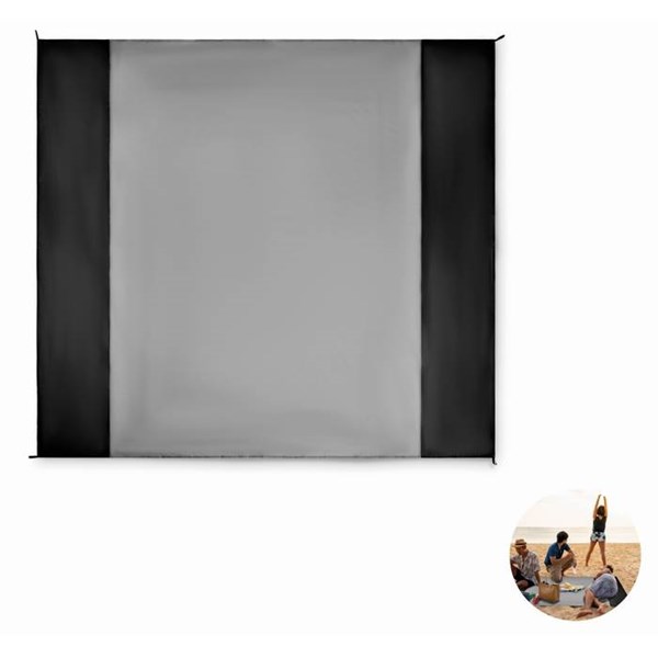 Obrázky: Lehká velká pláž. deka-4 skoby k uchyc., černá