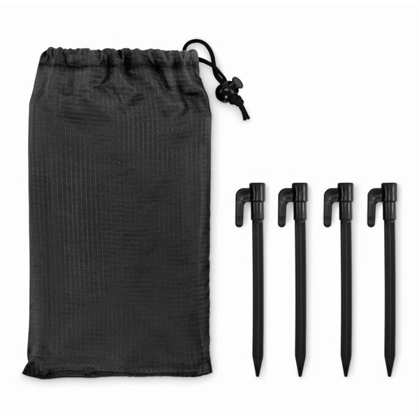 Obrázky: Lehká velká pláž. deka-4 skoby k uchyc., černá, Obrázek 2