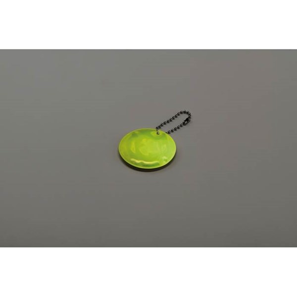 Obrázky: Kulatá reflexní klíčenka, neon. žlutá, Obrázek 3
